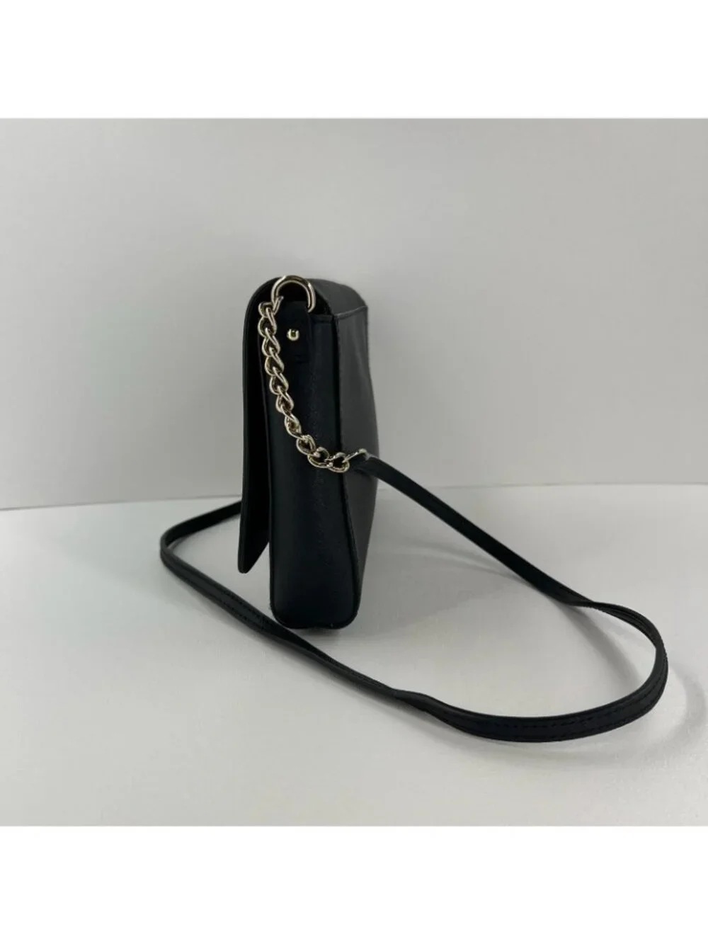 Kate Spade Tilden Place Alek Crossbody Bag Womens Saffiano Leather Chain Black